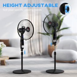HOMCOM 40 Ventilatore a pedana cm, ventilatore oscillante con telecomando, nero