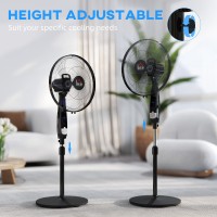 HOMCOM 40 Ventilatore a pedana cm, ventilatore oscillante con telecomando, nero
