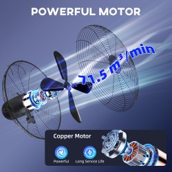 HOMCOM 41 cm Metall-Standventilator mit Oszillation, verstellbarer Höhe, Schwarz