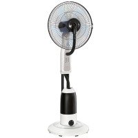 HOMCOM Standventilator mit Wasser-Sprühnebel 3 Geschwindigkeiten 2.8L Wassertank, Weiß