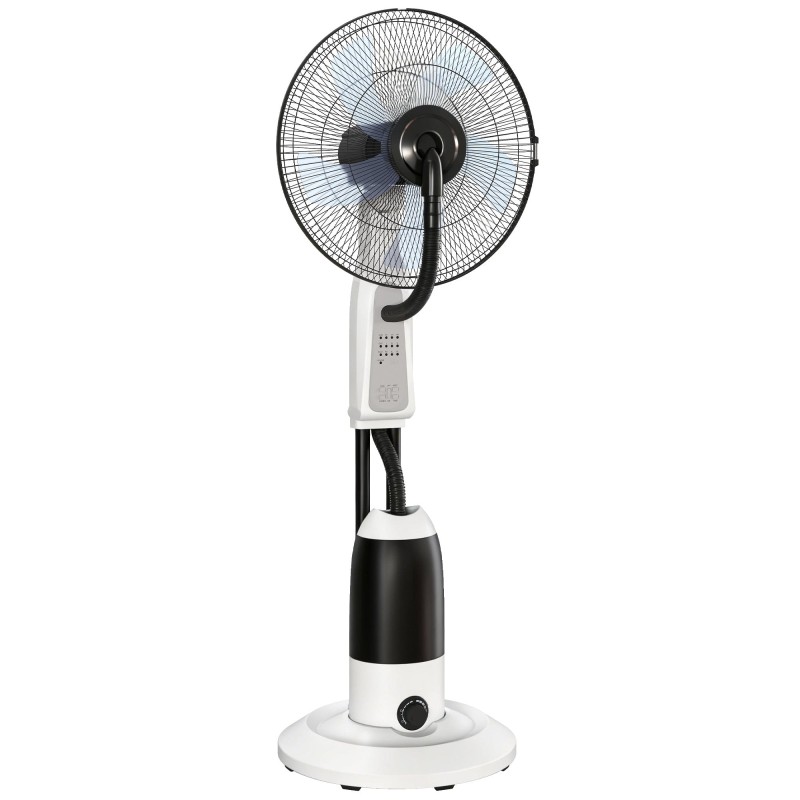 HOMCOM Standventilator mit Wasser-Sprühnebel 3 Geschwindigkeiten 2.8L Wassertank, Weiß