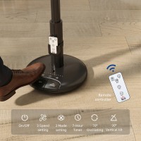 Ventilateur circulateur d'air sur pied HOMCOM avec 3 Vitesse 3 Mode et télécommande, 9 Pouces, noir