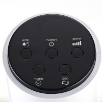 HOMCOM 38'' Vapaasti seisova tornituuletin, 3 Nopeus 3 Tila, 12h ajastin, 70 Asteen heilunta, LED-paneeli, 5M Kaukosäädin, valko