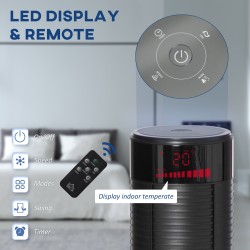 HOMCOM 46 Ventilatore a torre oscillante da 16 pollici - Nero