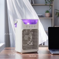 HOMCOM Personlig Luftkylare | 4-in-1 Dimfläkt, 700ml, 7-Färg LED