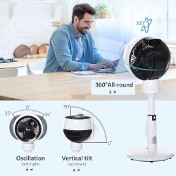 HOMCOM 9 Tum Luftcirkulatorfläkt med Fjärrkontroll