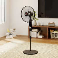 HOMCOM 40 cm Standventilator mit Oszillation, Kühlventilator mit Fernbedienung, Schwarz