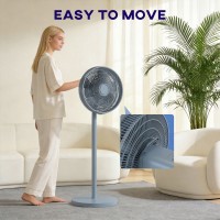 HOMCOM 40 cm staande ventilator, koelende vloerventilator met 80° oscillatie, verstelbare kanteling en hoogte, 4 snelheid, afsta