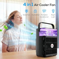 HOMCOM Personal Air Cooler | 4-in-1 Mist Fan, 700ml, LED