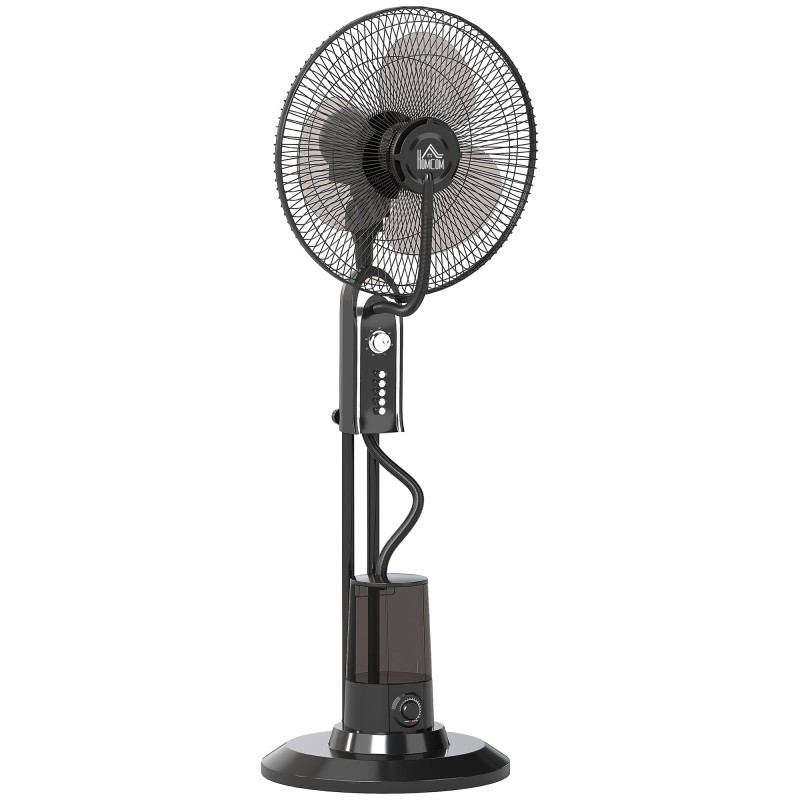 HOMCOM 120cm Gulvventilator med forstøver - Sort