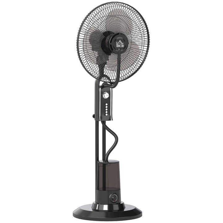 HOMCOM 120cm Pedestal Misting Fan - Black