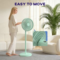 HOMCOM 40 cm Standventilator, Kühlender Bodenventilator mit 80° Oszillation, verstellbarer Neigung und Höhe, 4 Geschwindigkeit, 