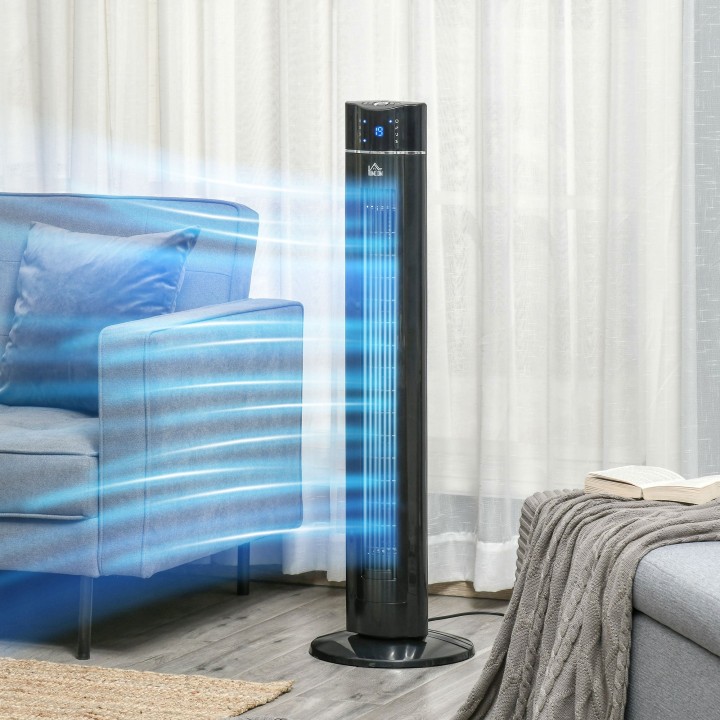 HOMCOM 42 Inch Anion Tower Fan - Black