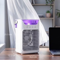 HOMCOM Personlig luftkjøler | Tåkevifte, 700ml, Aroma, LED