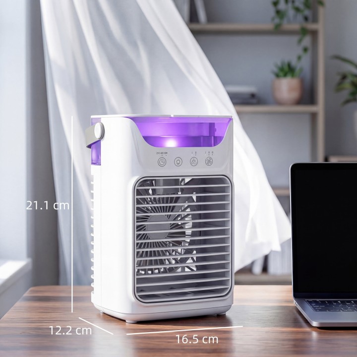 HOMCOM Personal Air Cooler | Mist Fan, 700ml, Aroma, LED