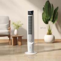 HOMCOM Raffreddatore d'aria con display LED e telecomando, ventilatore oscillante con raffreddamento a ghiaccio con 3 Velocità, 