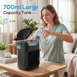HOMCOM Personal Air Cooler | 4-in-1 Mist Fan, 700ml, LED