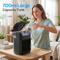 HOMCOM Personal Air Cooler | 4-in-1 Mist Fan, 700ml, LED
