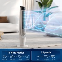 Refroidisseur d'air HOMCOM avec écran LED et télécommande, ventilateur oscillant à refroidissement par glace avec 3 vitesses, 4 