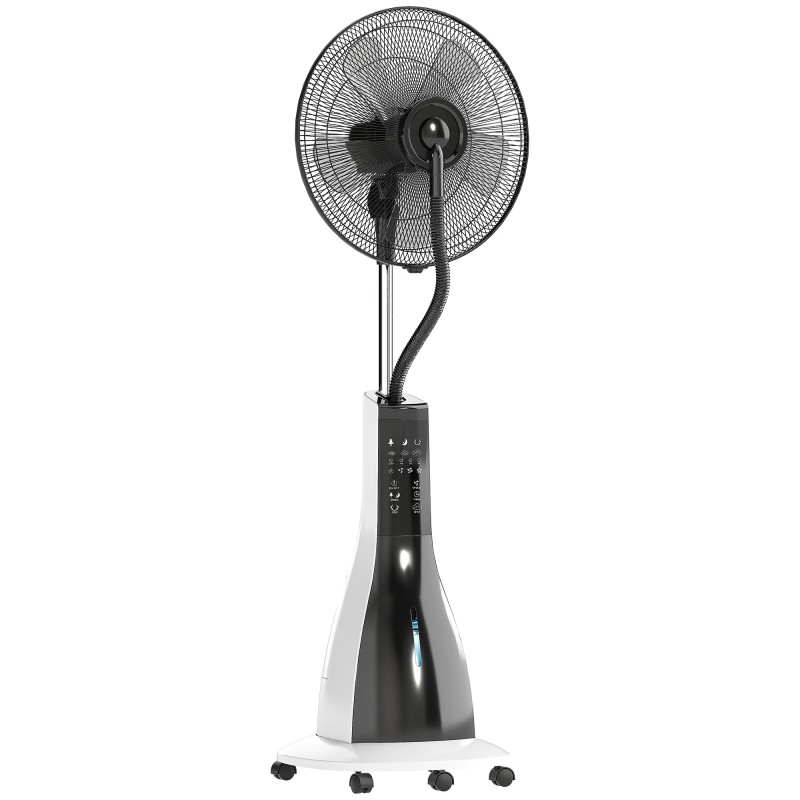 HOMCOM 125cm Ventilatore a pedana nebulizzatore con telecomando