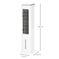 HOMCOM Evaporative Air Cooler, 5L Water Tank Oscillating Ice Cooling Fan with 3 Modes, 3 Speeds, Remote Control, Timer, and Osci