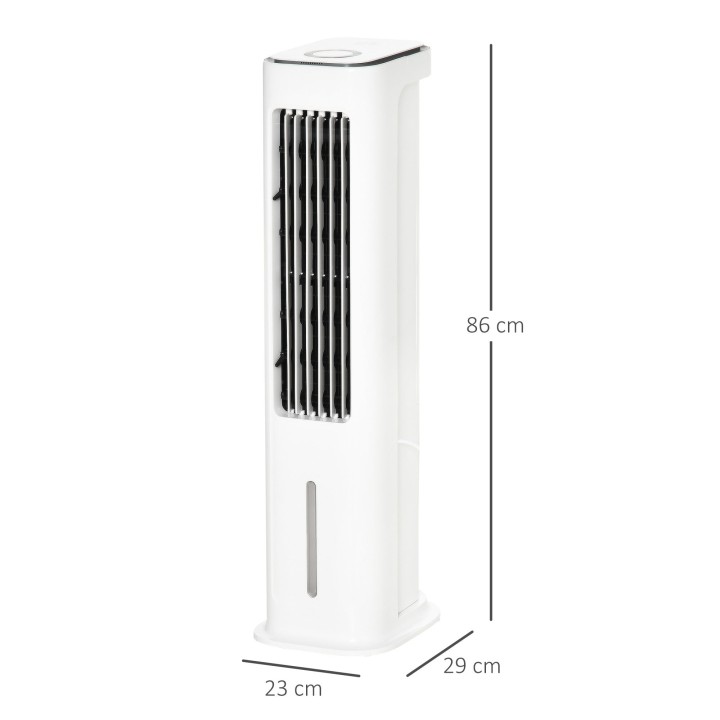 HOMCOM Evaporative Air Cooler, 5L Water Tank Oscillating Ice Cooling Fan with 3 Modes, 3 Speeds, Remote Control, Timer, and Osci
