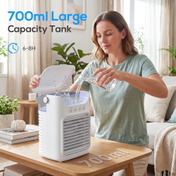 HOMCOM Persoonlijke luchtkoeler | Nevelventilator, 700ml, Aroma, LED