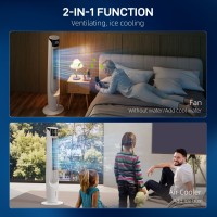 Refroidisseur d'air HOMCOM avec écran LED et télécommande, ventilateur oscillant à refroidissement par glace avec 3 vitesses, 4 
