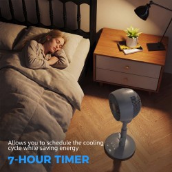 Ventilateur à circulation d'air HOMCOM sur pied avec 3 Vitesse 3 Mode et télécommande, 9 Pouces, Gris