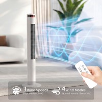 Ventilateur tour HOMCOM avec télécommande 3 Modes de vitesse machine de refroidissement blanc