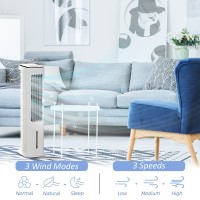 HOMCOM Evaporative Air Cooler, 5L Water Tank Oscillating Ice Cooling Fan with 3 Modes, 3 Speeds, Remote Control, Timer, and Osci
