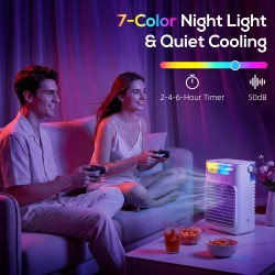HOMCOM Personlig luftkøler | Tåge ventilator, 700ml, Aroma, LED