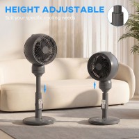 HOMCOM Luftzirkulationsventilator Standventilator mit 3 Geschwindigkeit 3 Modus und Fernbedienung, 9 Zoll, Grau