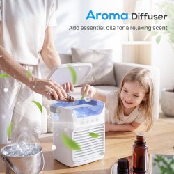 HOMCOM Personal Air Cooler | Mist Fan, 700ml, Aroma, LED