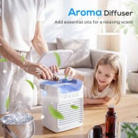 HOMCOM Personlig luftkjøler | Tåkevifte, 700ml, Aroma, LED