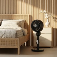 HOMCOM Air Circulator Fan Pedestal Cooling Fan with 3 Speed 3 Mode and Remote Control, 9 Inch, Black
