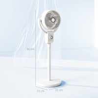 HOMCOM Gulvventilator med luftcirkulation og oscillation, hvid