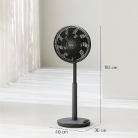 HOMCOM Gulvventilator med Oscillation, Vipning, Justerbar Højde, Sort