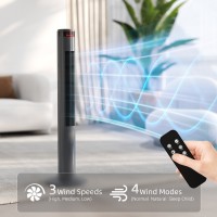 Ventilateur tour HOMCOM avec télécommande 3 Machine de refroidissement à modes de vitesse, gris