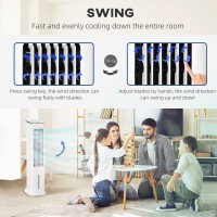 HOMCOM Evaporative Air Cooler, 5L Water Tank Oscillating Ice Cooling Fan with 3 Modes, 3 Speeds, Remote Control, Timer, and Osci