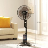 HOMCOM 120cm Standventilator mit Sprühnebel - Schwarz