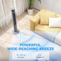 Ventilatore a torre oscillante HOMCOM con telecomando 3 Macchina di raffreddamento con modalità di velocità, grigio