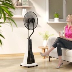 HOMCOM 125Ventilateur brumisateur sur pied cm avec télécommande
