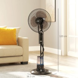 HOMCOM 120cm Standventilator mit Nebelfunktion - Schwarz