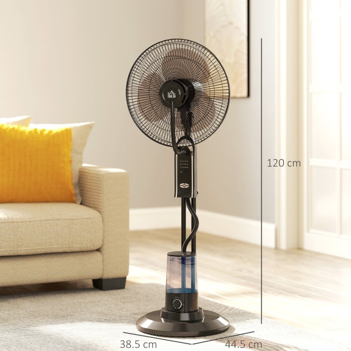 HOMCOM 120cm Pedestal Mist Fan - Black
