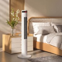 HOMCOM Oscillerende torenventilator met afstandsbediening 3 Snelheidsstanden Koelmachine Wit