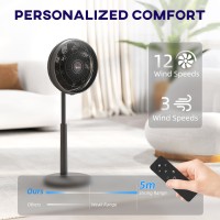 HOMCOM Pedestal Fan with Oscillating, Tilt, Adjustable Height, Black