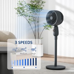 HOMCOM GulvVifte, Kraftig LuftSirkulator, 36 Tommers Frittstående Vifte med 3 Hastighetsinnstillinger, 70° Oscillerende for sove