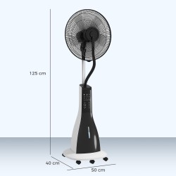 HOMCOM 125Ventilateur brumisateur sur pied cm avec télécommande