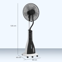 HOMCOM 125cm Golvfläkt med dimma och fjärrkontroll